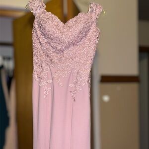 PROM DRESS- Dancing Queen Strapless Pink Lace Dress